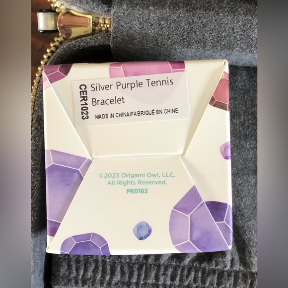 NWT Origami Owl Exclusive Silver Purple Tennis Bracelet - Picture 6 of 9